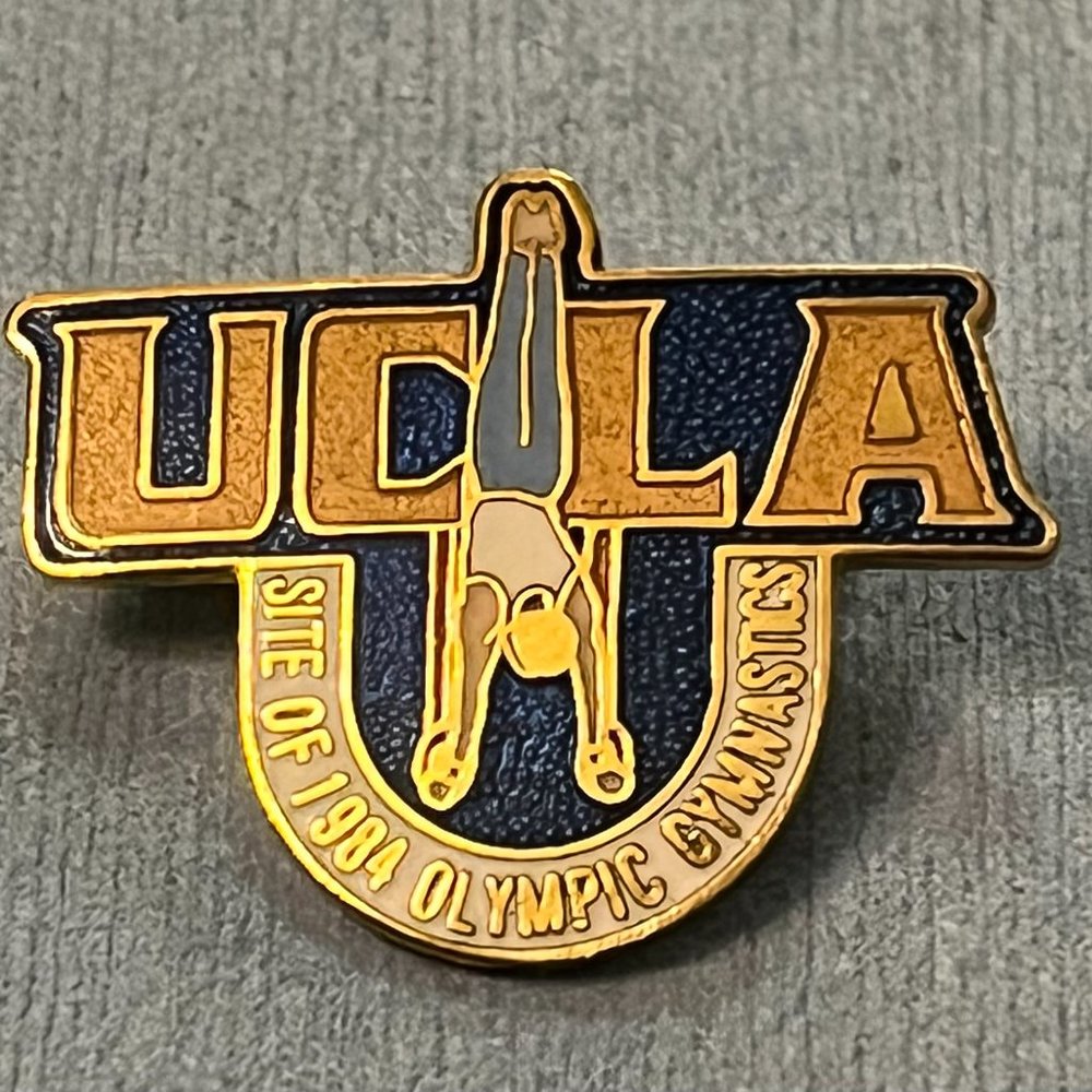 Gymnastics Olympic Pin ~ Rings ~ 1984 Los Angeles ~ UCLA ~ Cloisonné